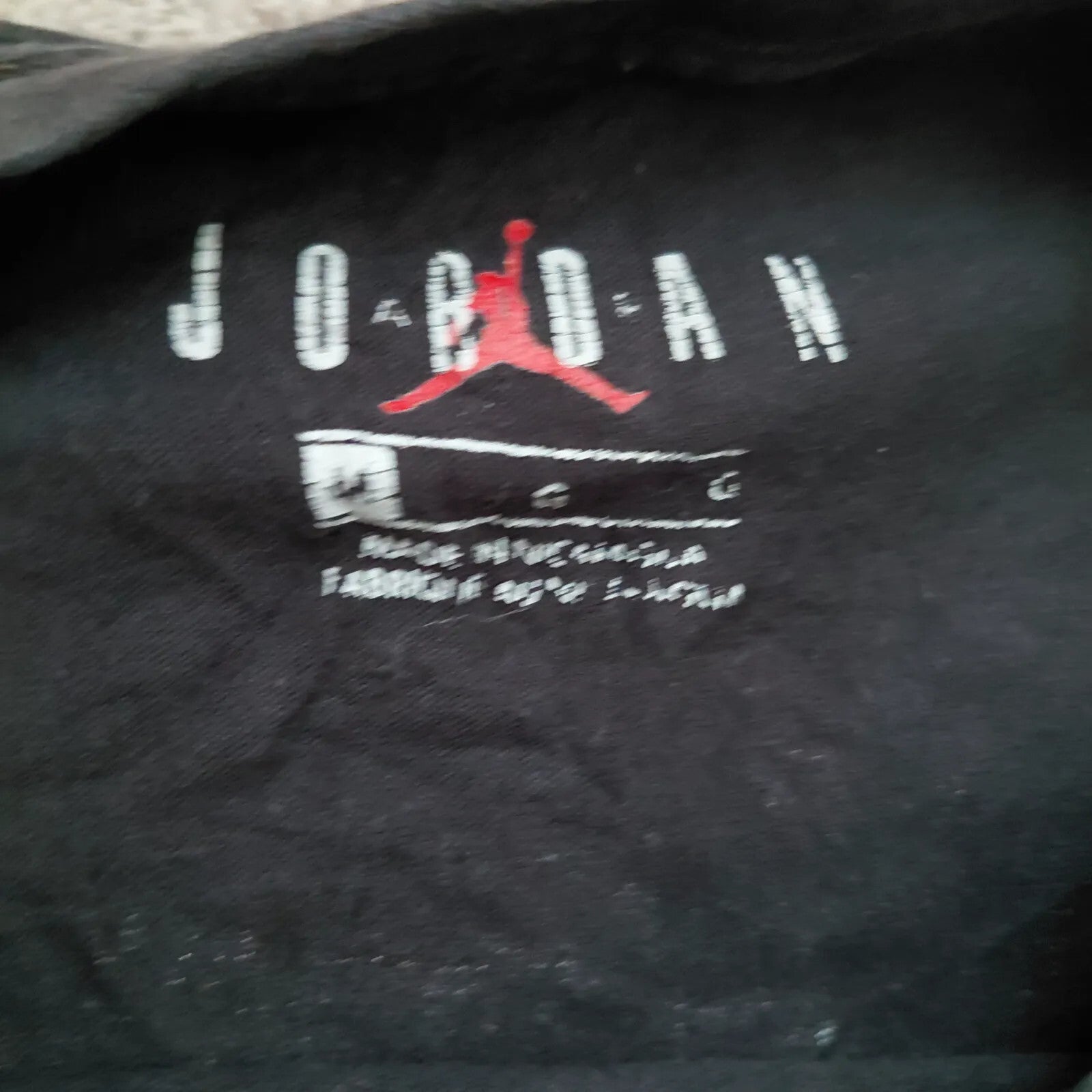 Jordan Crew Neck T Shirt Black Cotton Chicago Bulls Bull Head Logo Graphic Print