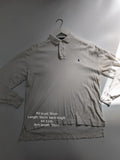 Ralph Lauren Long Sleeve Polo Shirt Small Cream Cotton Embroidered Logo Preppy