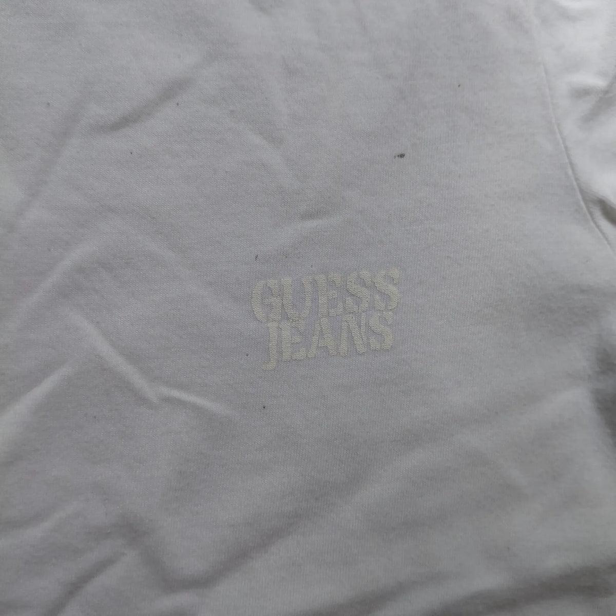 Guess Crew Neck T Shirt Mens White Blue Cotton Dip Dye Short Sleeve Casual