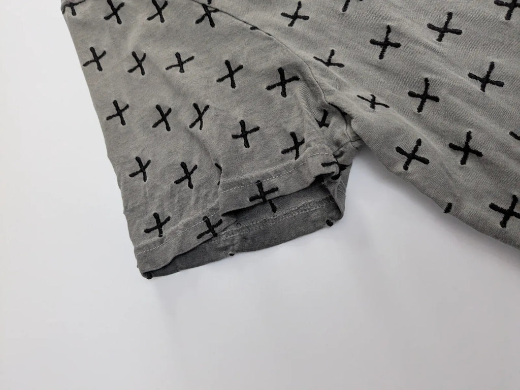 Scorpion Bay T-Shirt Large Grey Cotton Cross Print Graphic Logo Short Sleeve