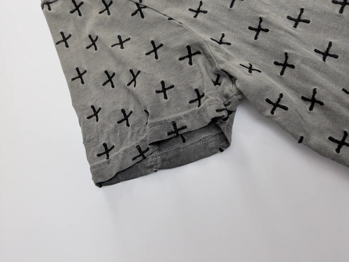 Scorpion Bay T-Shirt Large Grey Cotton Cross Print Graphic Logo Short Sleeve
