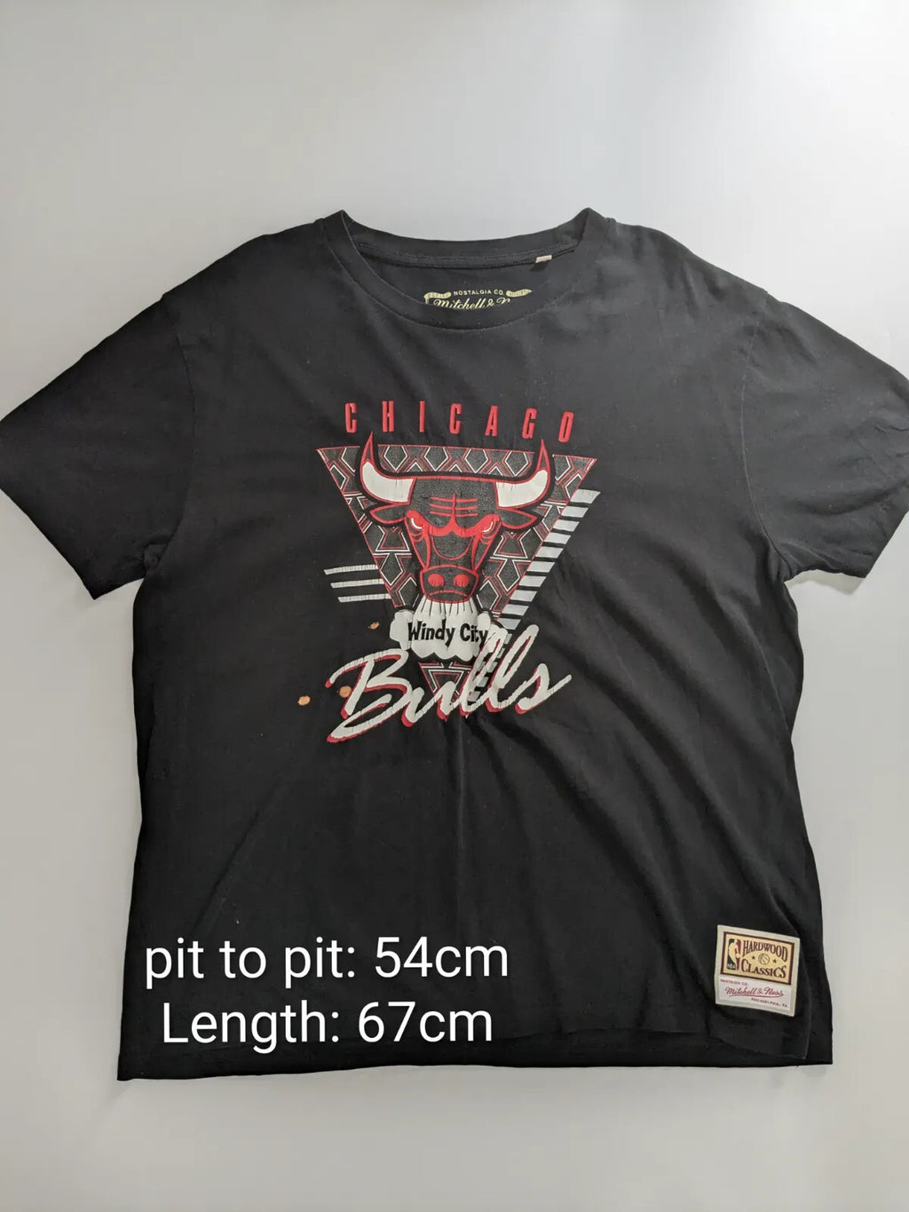 Mitchell & Ness T-Shirt Mens Large Black Cotton Graphic Logo Streetwear
