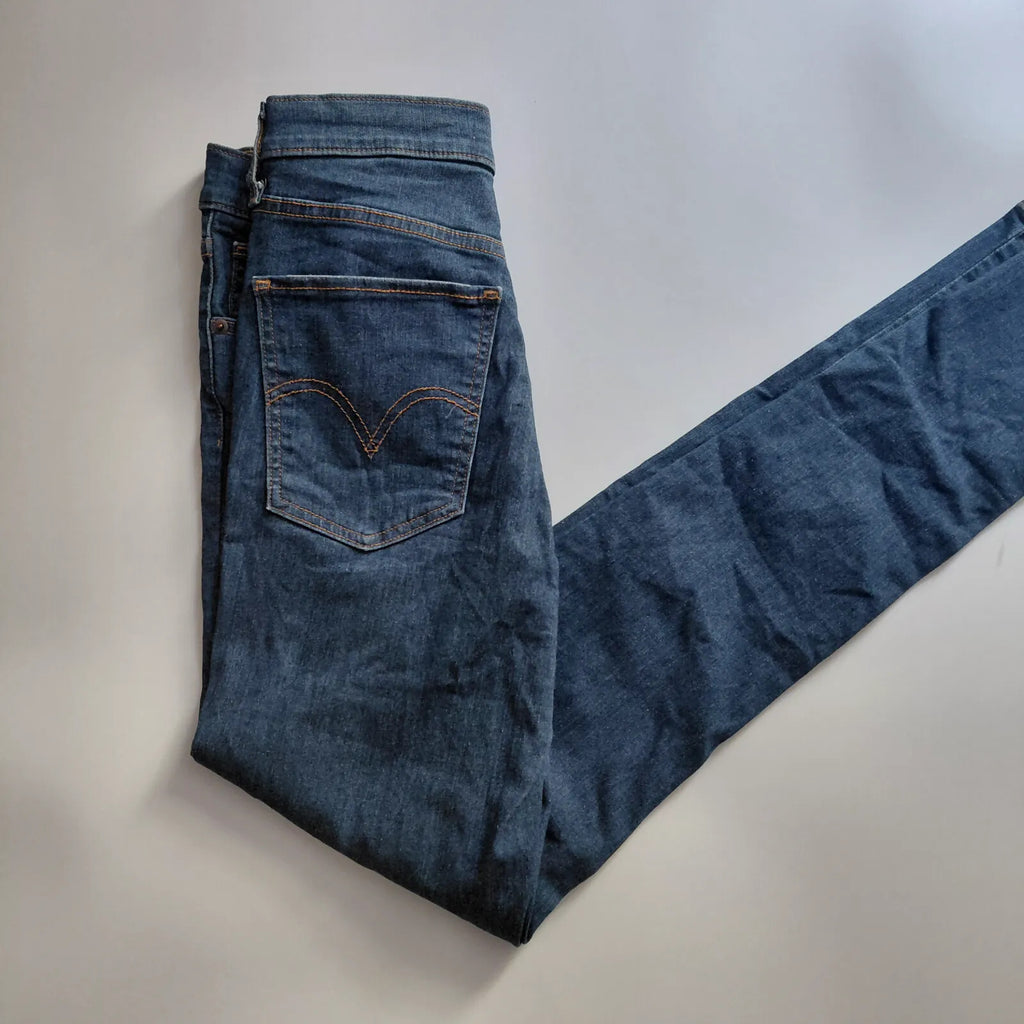 Levis Mile High Jeans Womens W29 L32 Dark Blue Wash Denim Super Skinny High Rise