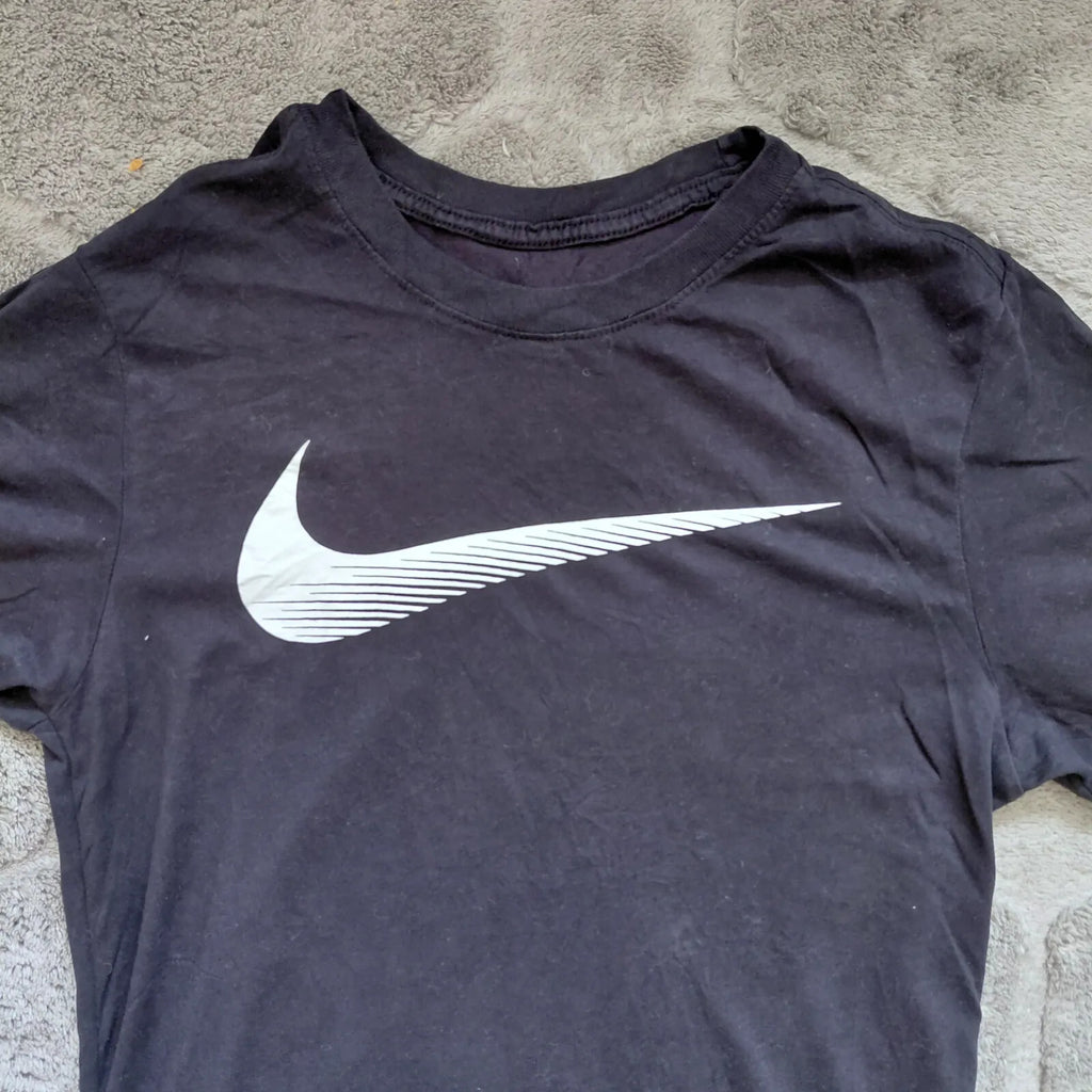 Nike The Nike Tee Dri Fit Crew Neck T Shirt Mens Black Nike Swoosh Short Sleeve