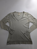 Timberland V Neck Jumper Medium Grey Cotton Cashmere Logo Knitted