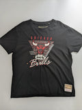 Mitchell & Ness T-Shirt Mens Large Black Cotton Graphic Logo Streetwear
