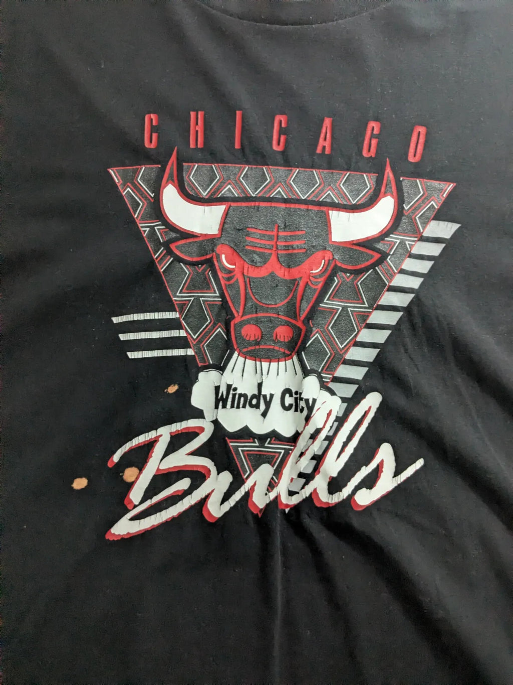Mitchell & Ness T-Shirt Mens Large Black Cotton Graphic Logo Streetwear