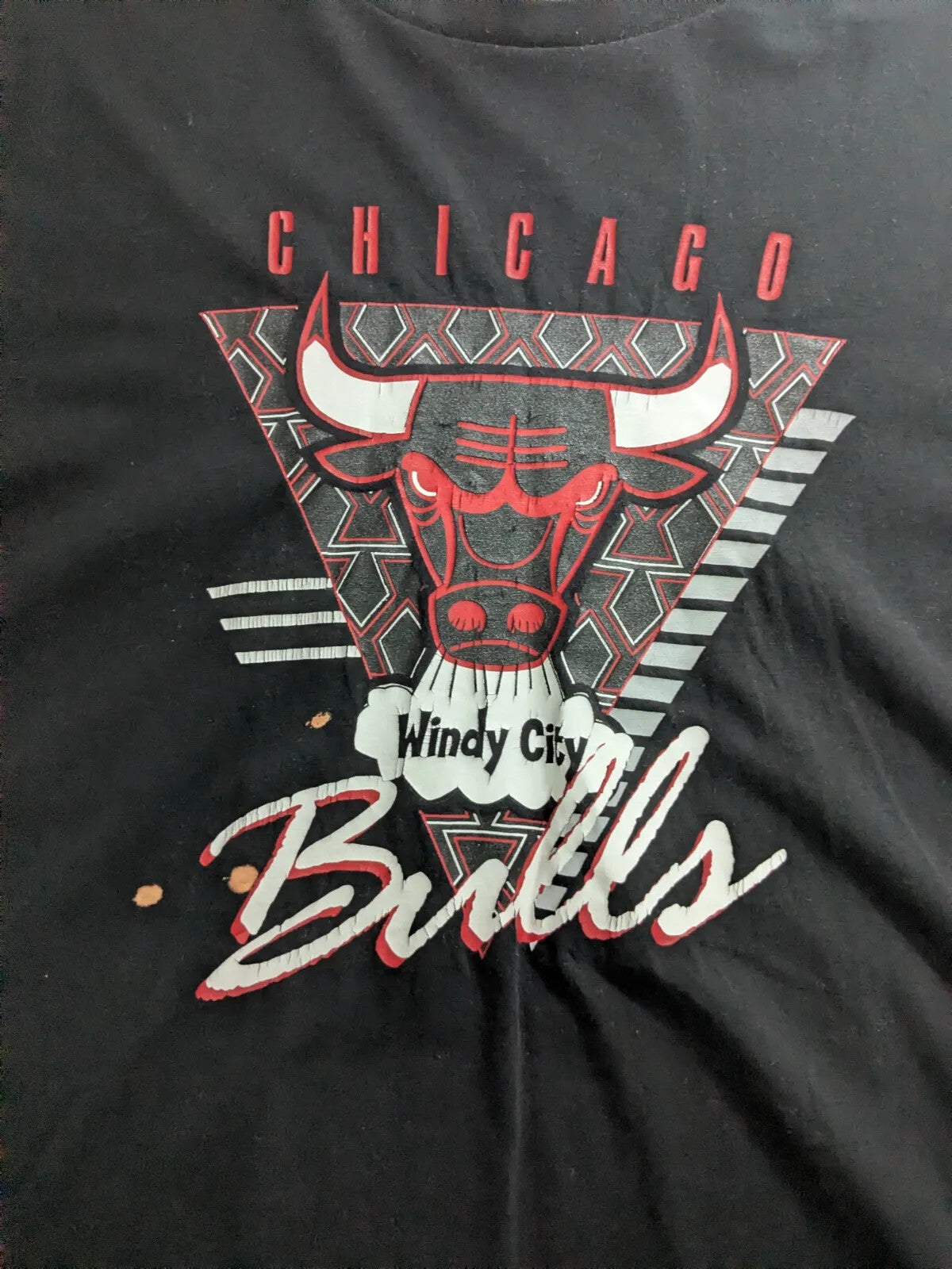 Mitchell & Ness T-Shirt Mens Large Black Cotton Graphic Logo Streetwear