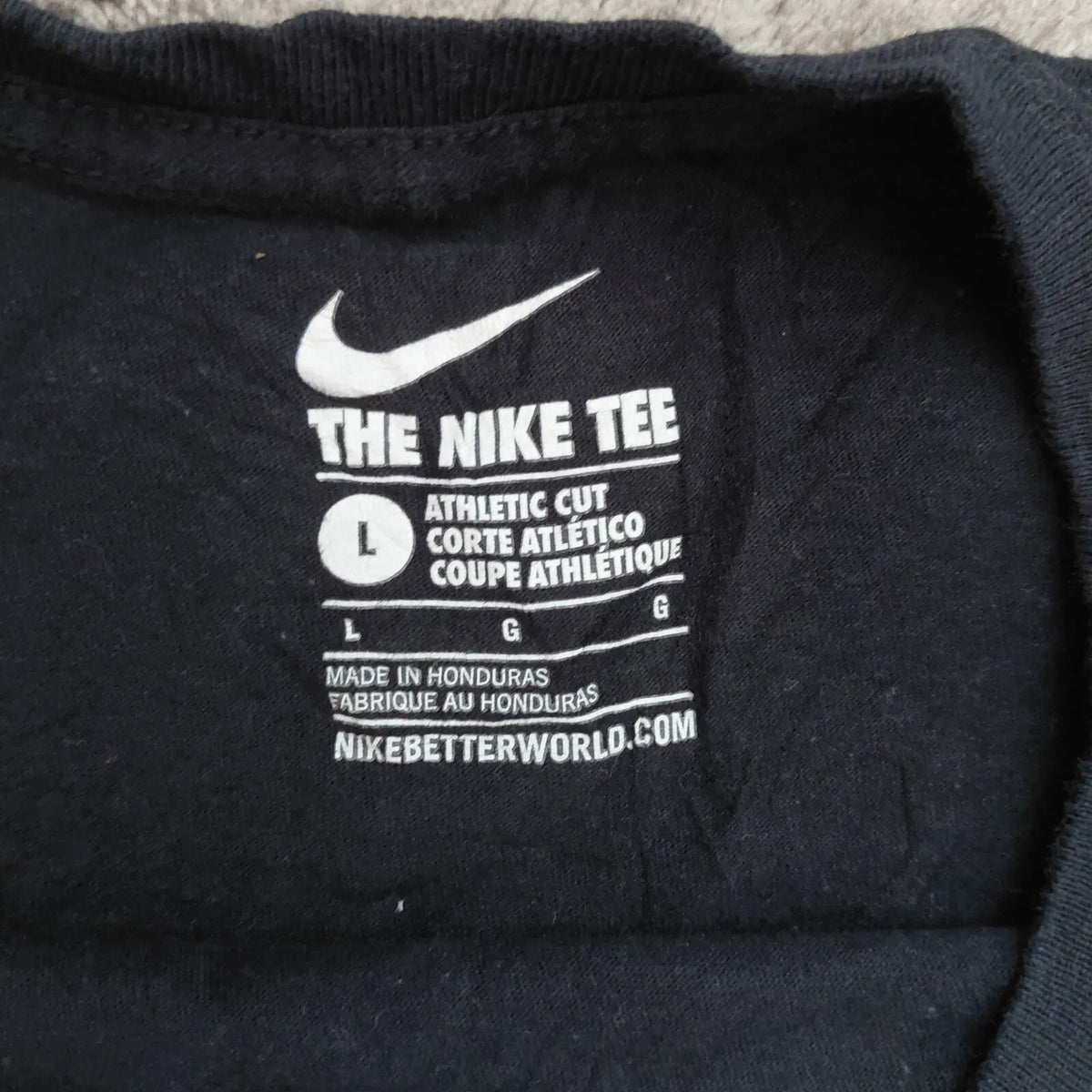 Nike T Shirt Mens Large Black Just Do It Nike Swoosh Graphic Logo Crew Neck