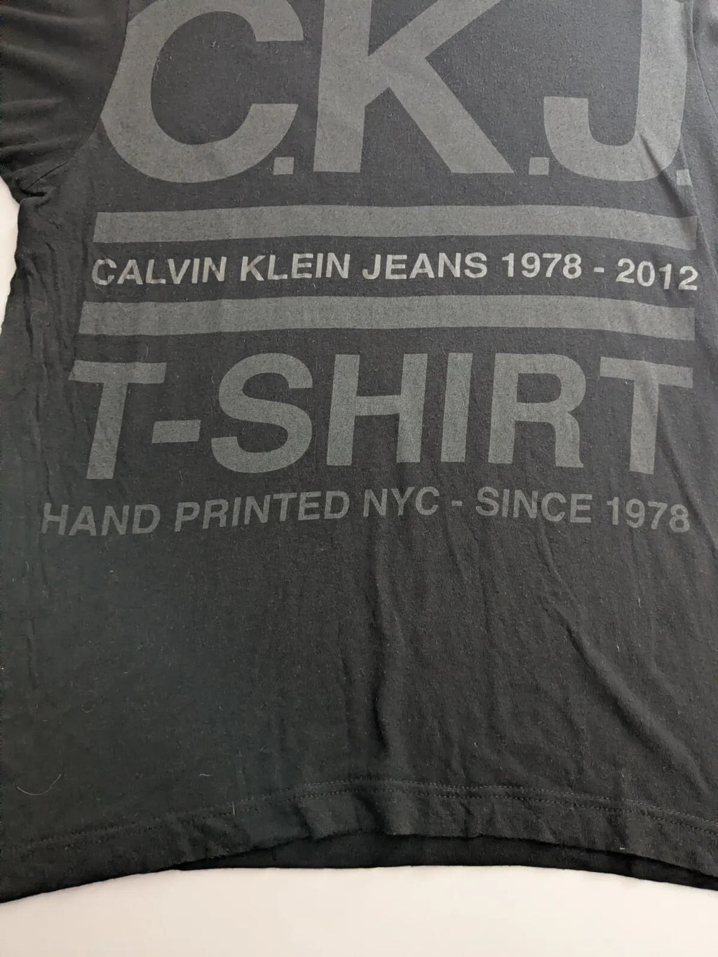 Calvin Klein Jeans Crew Neck T-Shirt Small Black Cotton Viscose CKJ Logo Print