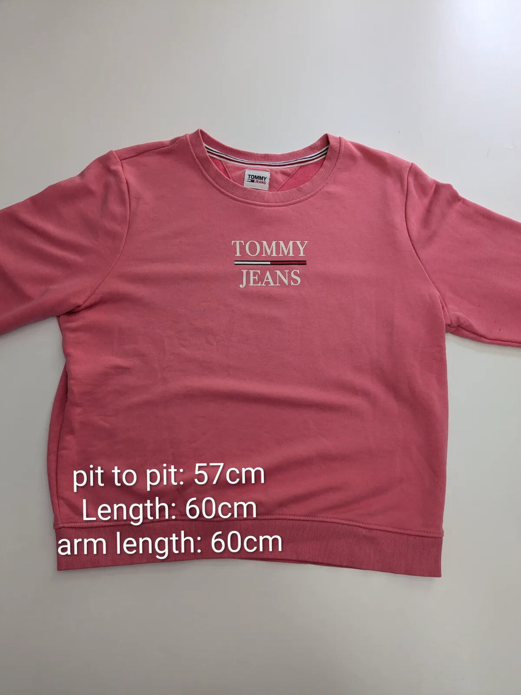 Tommy Jeans Crewneck Sweatshirt M Pink Cotton Logo Pullover