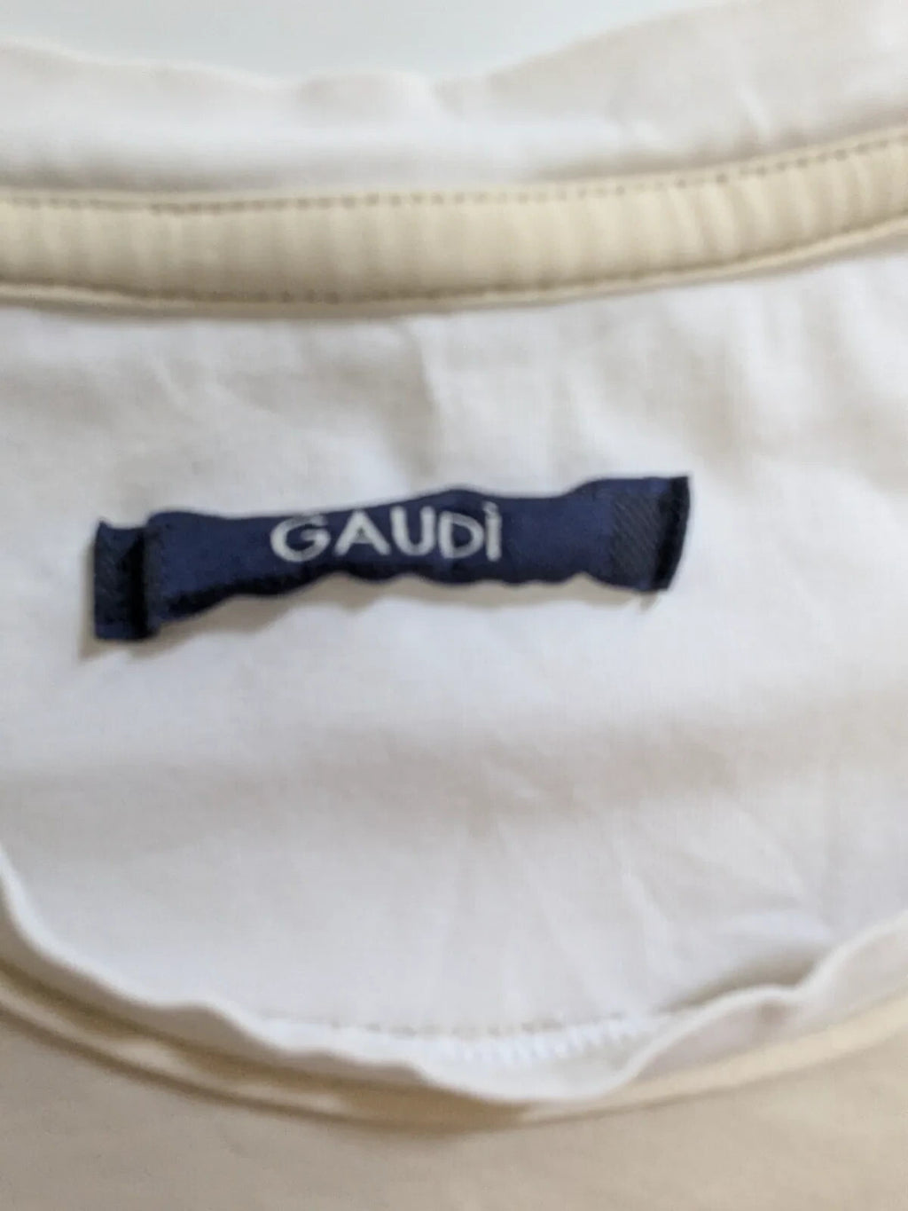 Gaudi T-Shirt Cream Cotton Logo Short Sleeve Crew Neck Pullover