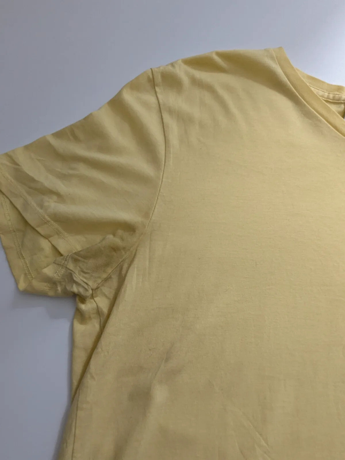 Lacoste T-Shirt FR 5 US L Yellow Cotton V Neck Logo Regular Fit