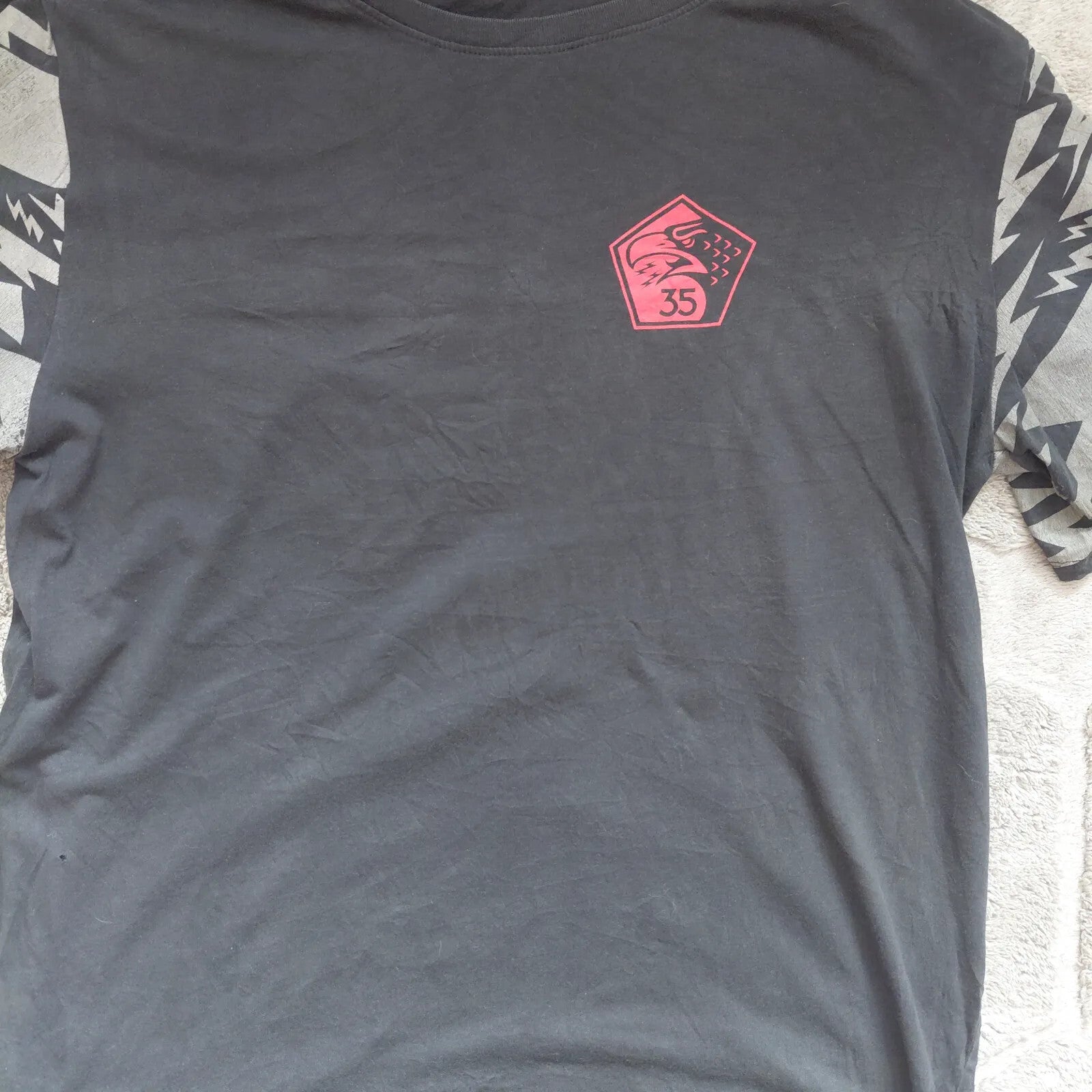 Nike The Nike Tee Athletic Cut T Shirt Mens Black Cotton 35th Squadron Eagle