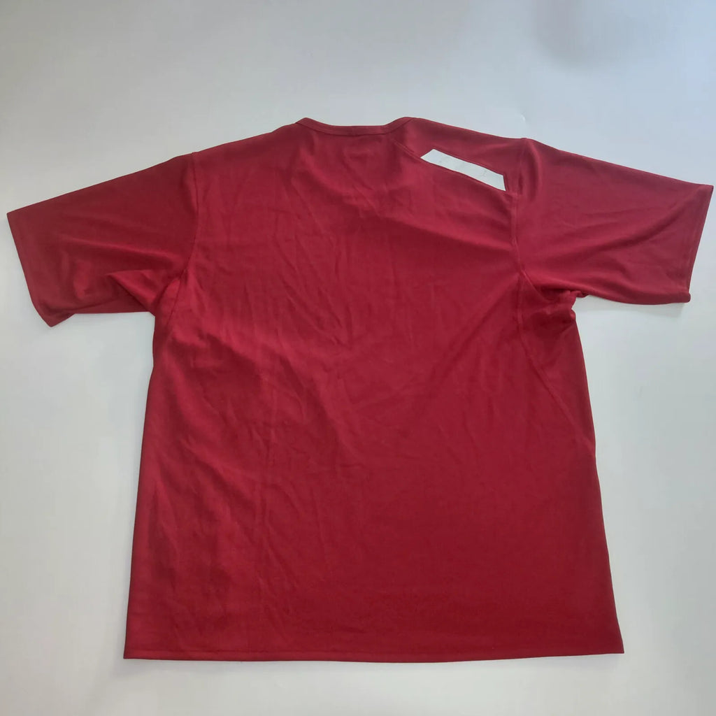 Nike T-Shirt Large Red Dri-FIT Short Sleeve Logo Athletic