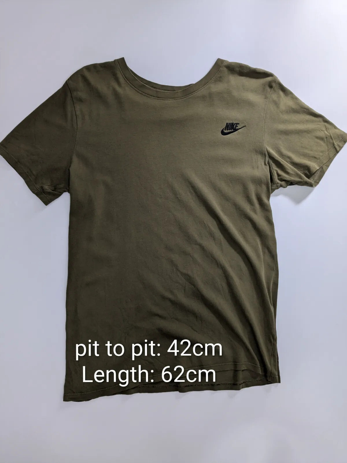 Nike T-Shirt Small Olive Green Logo Athletic Cut Short Sleeve Streetwear