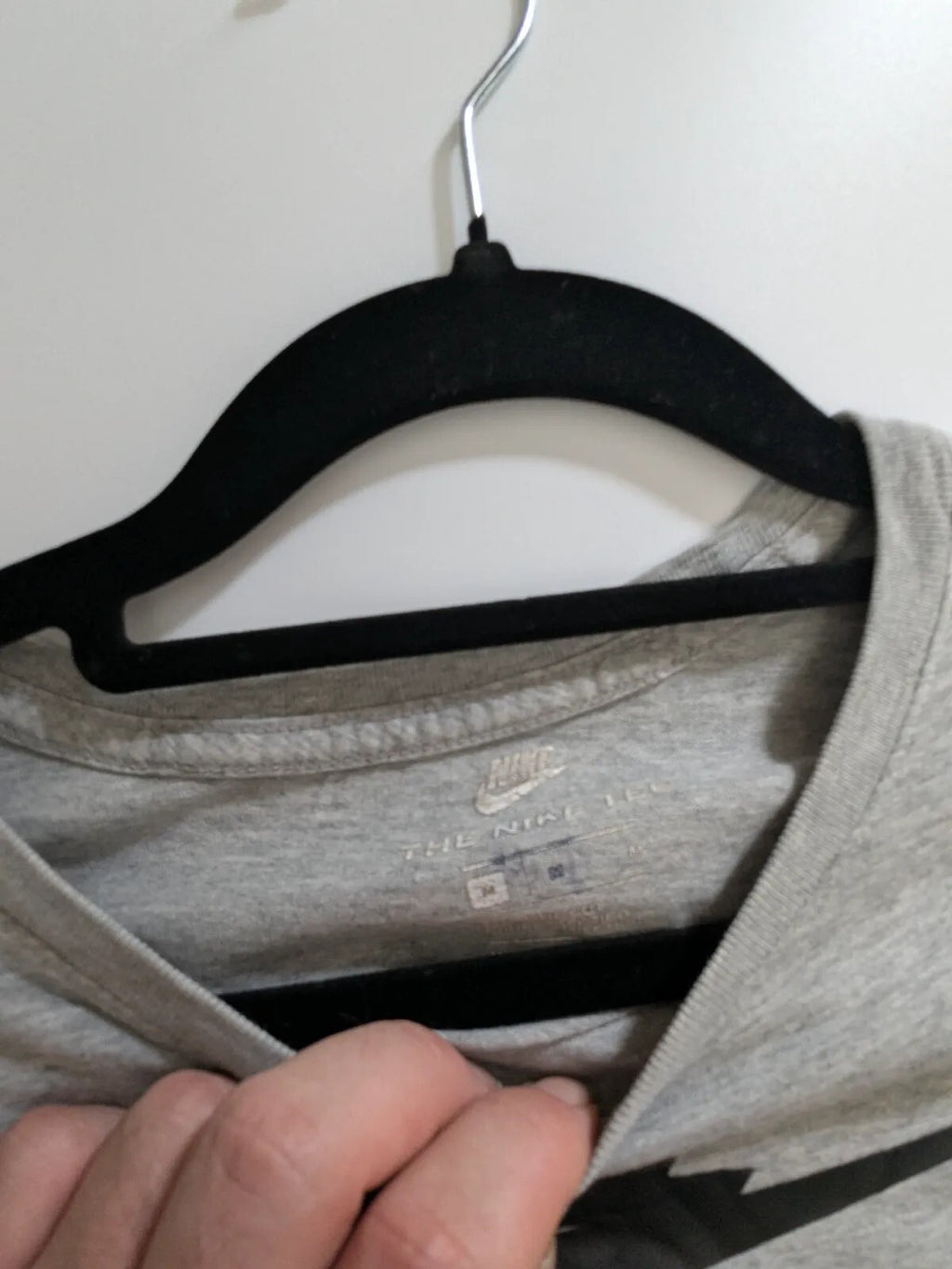 Nike T-Shirt Grey Cotton Logo Graphic Streetwear Short Sleeve Crew Neck