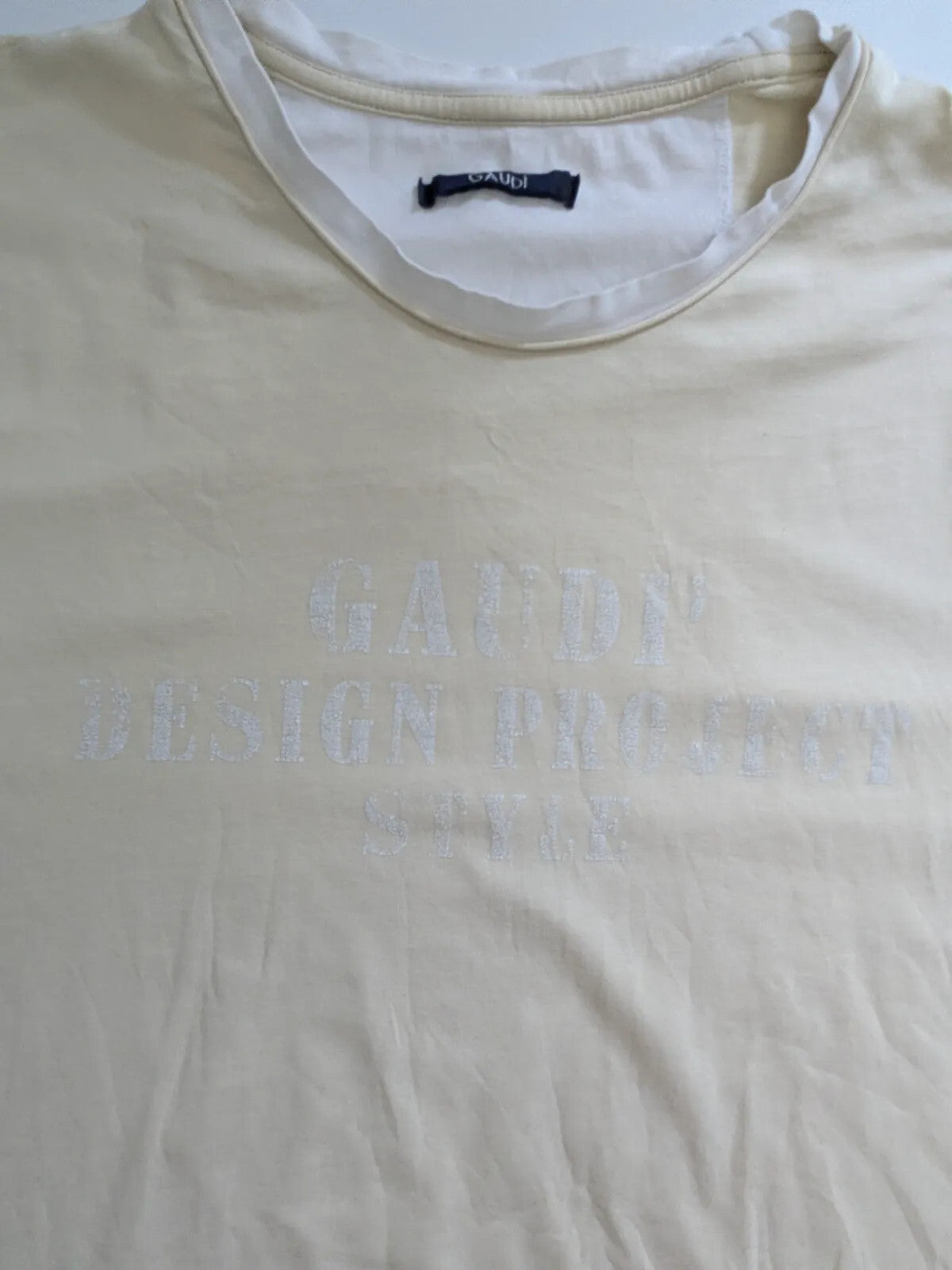 Gaudi T-Shirt Cream Cotton Logo Short Sleeve Crew Neck Pullover