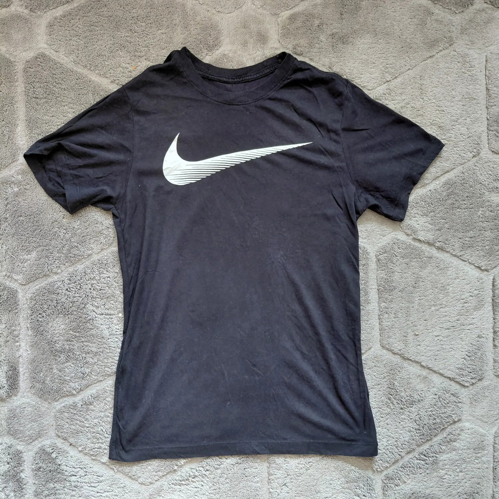 Nike The Nike Tee Dri Fit Crew Neck T Shirt Mens Black Nike Swoosh Short Sleeve