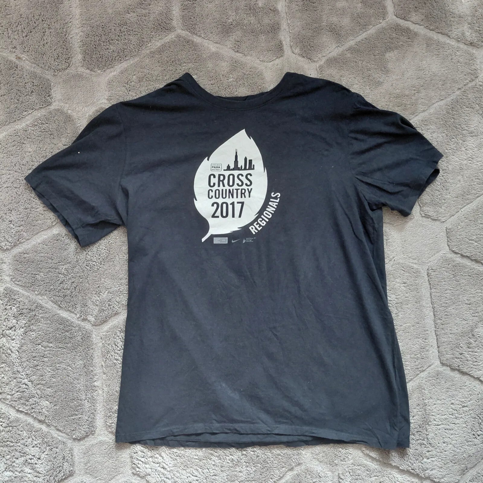 Nike The Nike Tee Graphic T Shirt Mens Large Black Cotton Cross Country 2017