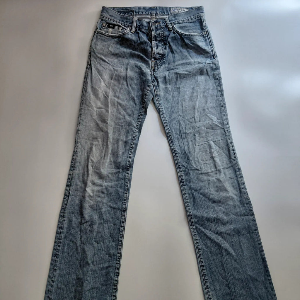 Gas Jeans L36 Light Blue Wash Denim Regular Straight Button Fly