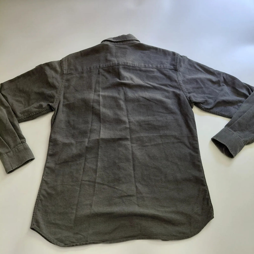 Gas Overshirt Mens XL Grey Denim Button Up Logo Workwear