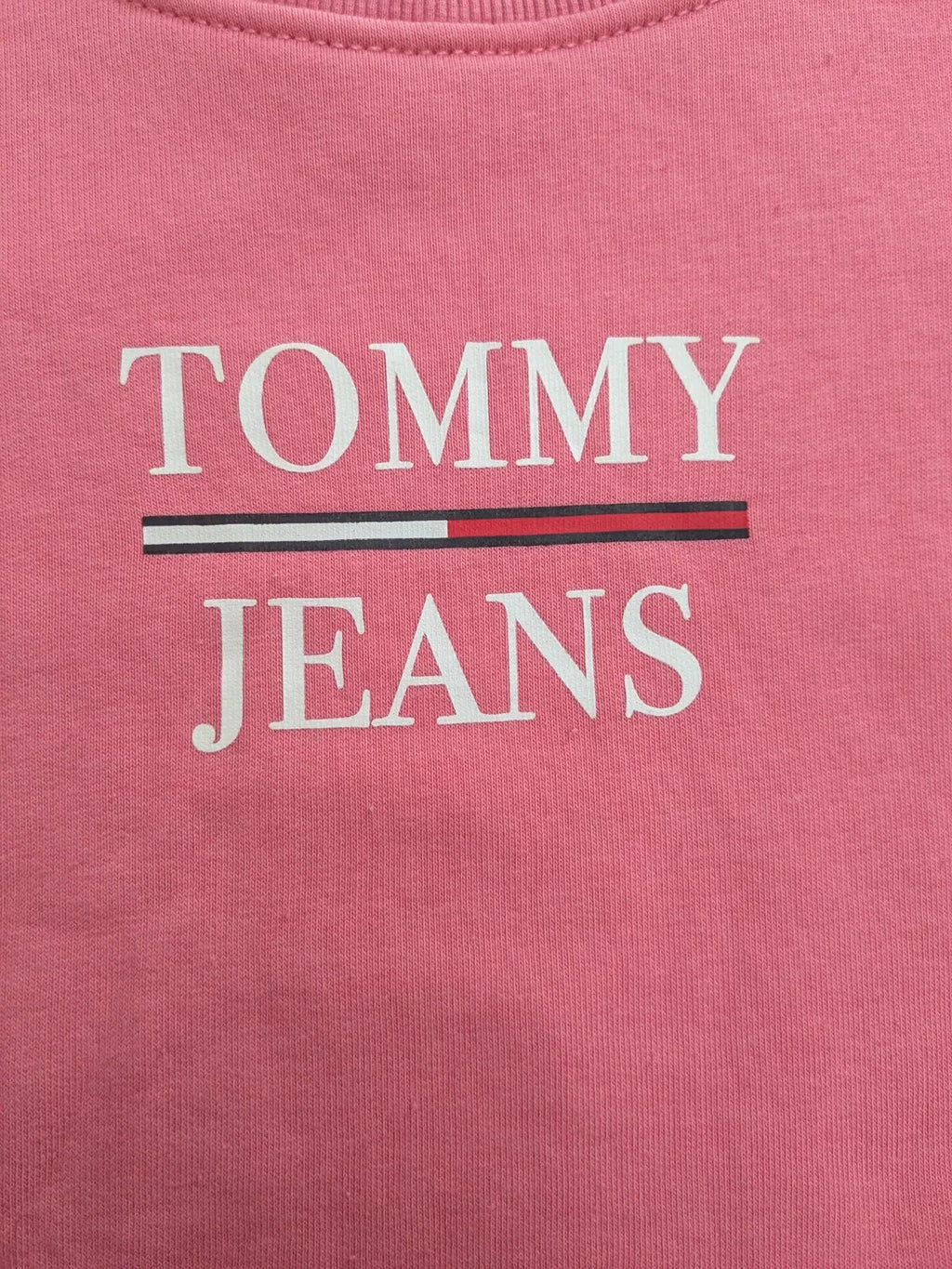 Tommy Jeans Crewneck Sweatshirt M Pink Cotton Logo Pullover
