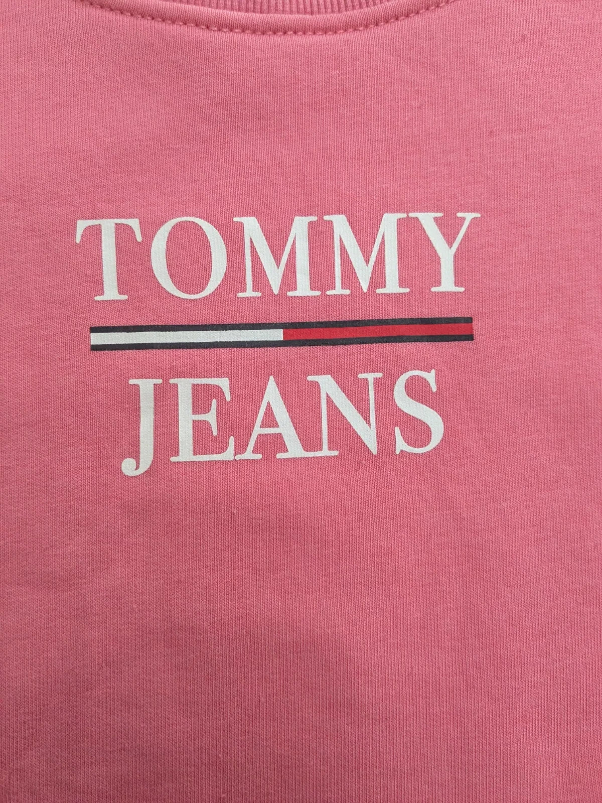 Tommy Jeans Crewneck Sweatshirt M Pink Cotton Logo Pullover