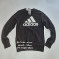 Adidas Crewneck Sweatshirt UK 13-14Y Black Cotton Blend Logo Streetwear