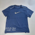 Nike Dri Fit T Shirt Blue Short Sleeve Logo Running Athletic Pullover