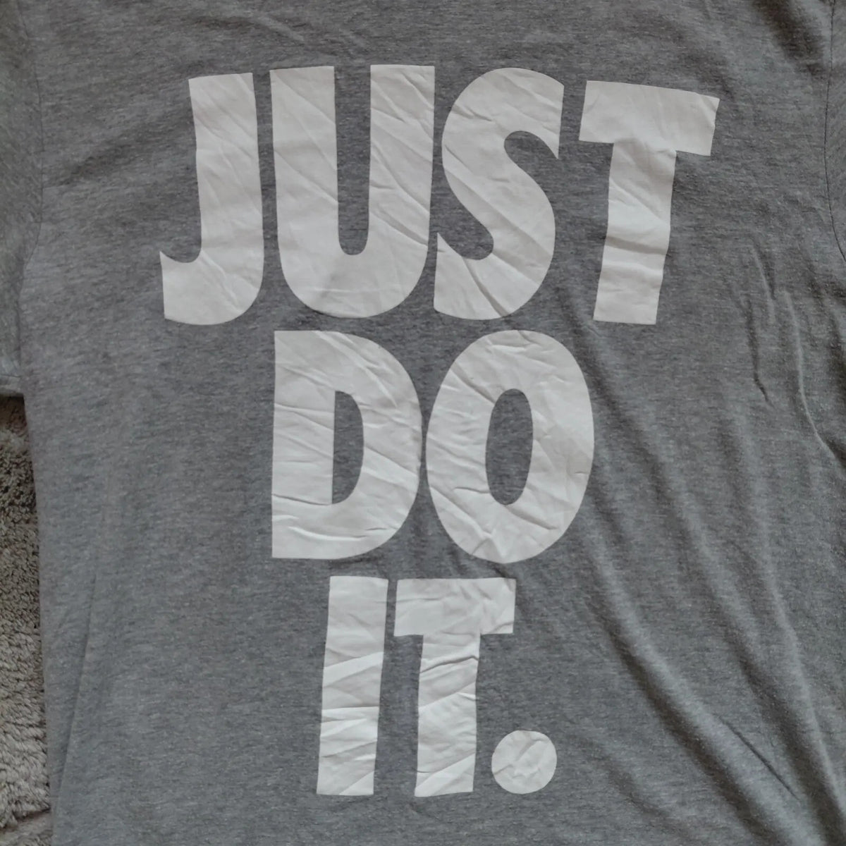 Nike The Nike Tee T Shirt Mens Small Grey Cotton Graphic Print Just Do It Logo