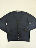 Navy Gas button cardigan sweater