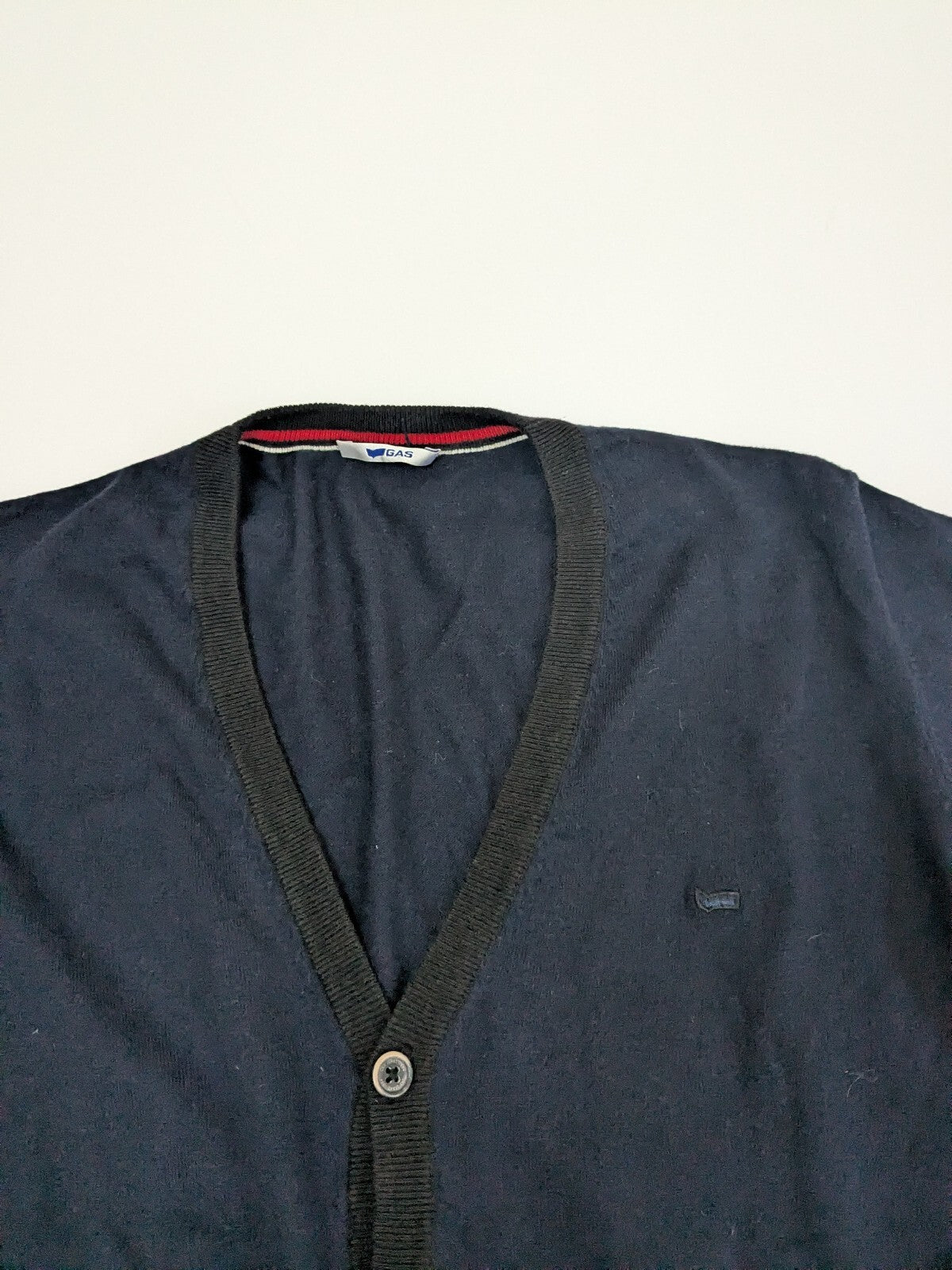 Navy Gas button cardigan sweater