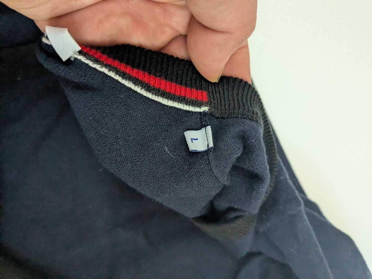 Navy Gas button cardigan sweater