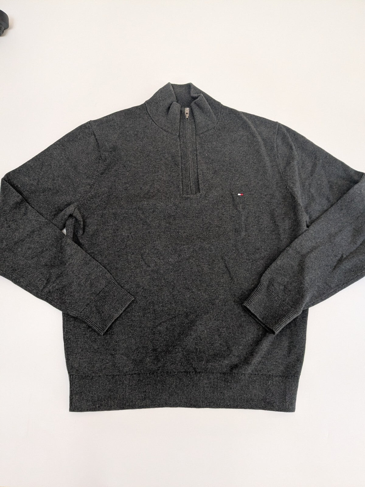 Tommy Hilfiger gray quarter-zip sweater