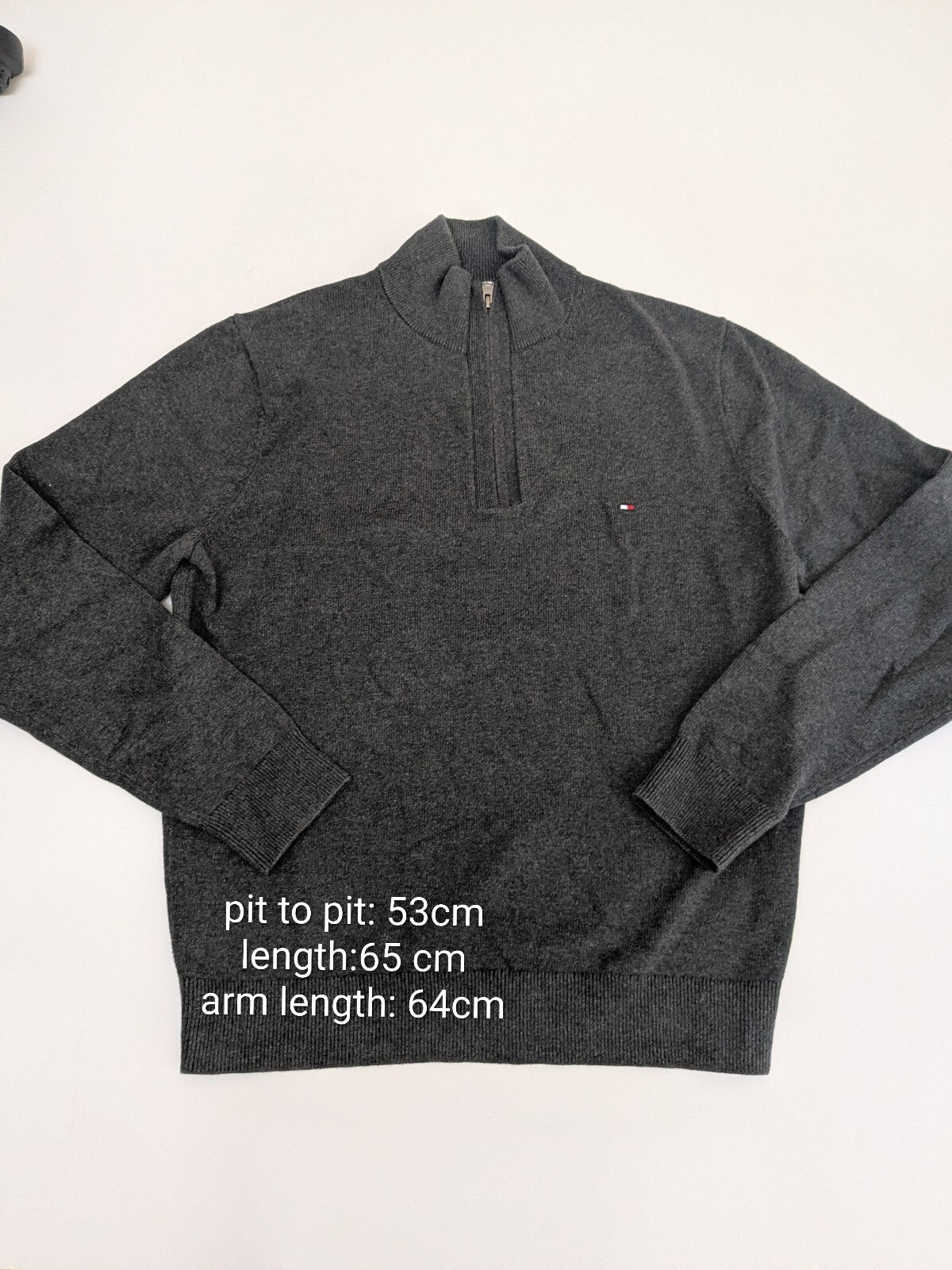 Tommy Hilfiger gray quarter-zip sweater