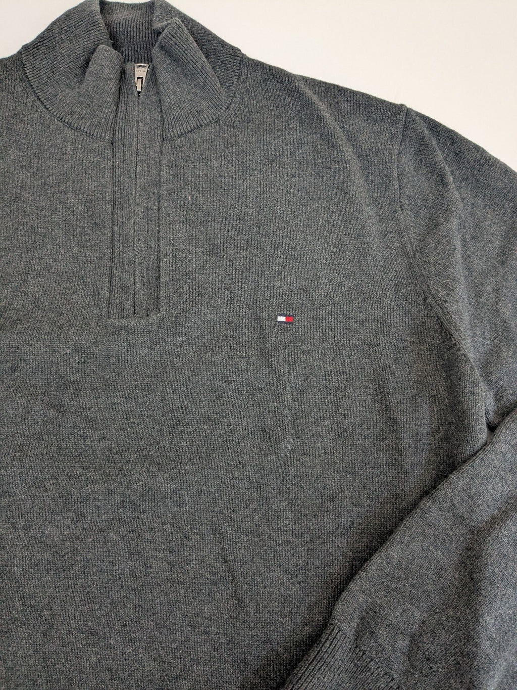 Tommy Hilfiger gray quarter-zip sweater