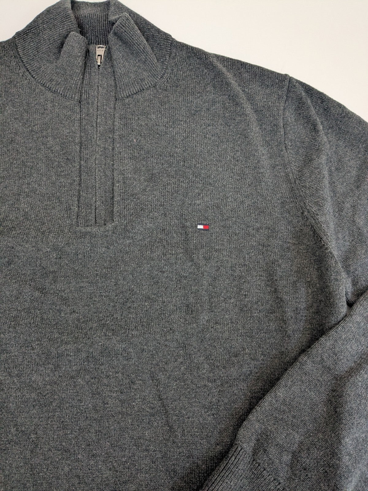 Tommy Hilfiger gray quarter-zip sweater