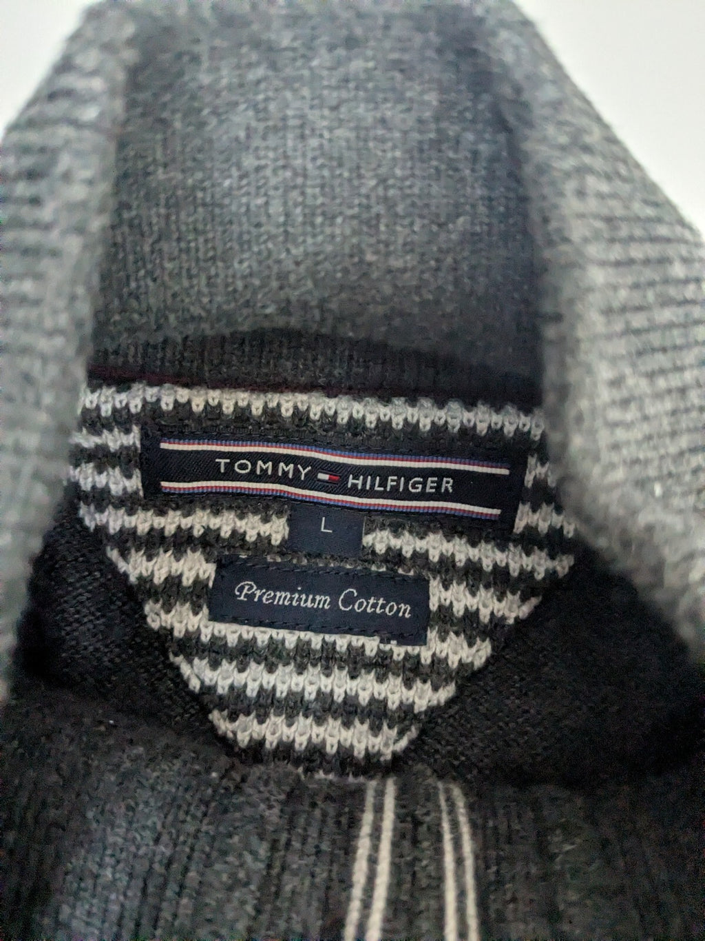 Tommy Hilfiger gray quarter-zip sweater