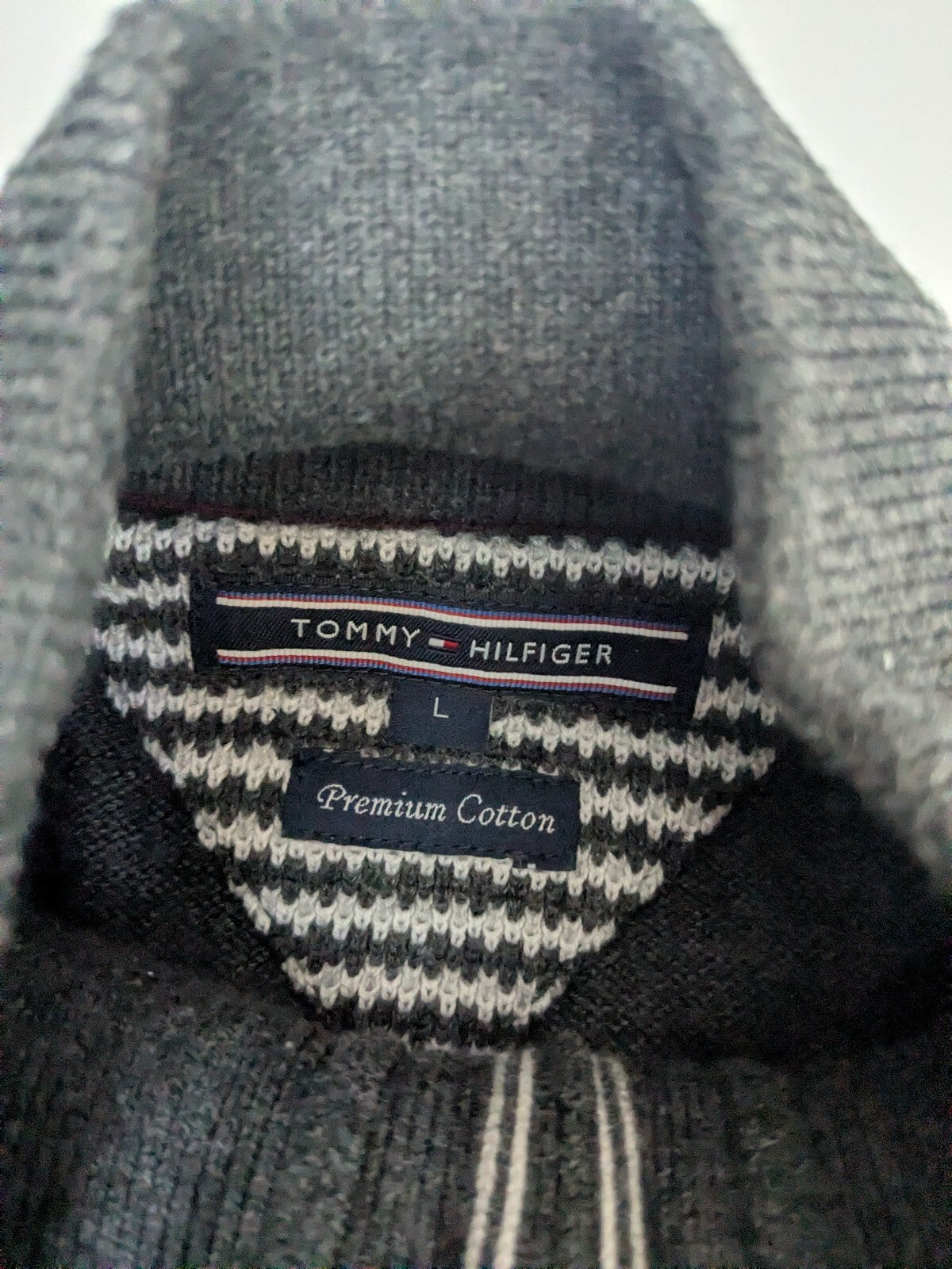 Tommy Hilfiger gray quarter-zip sweater