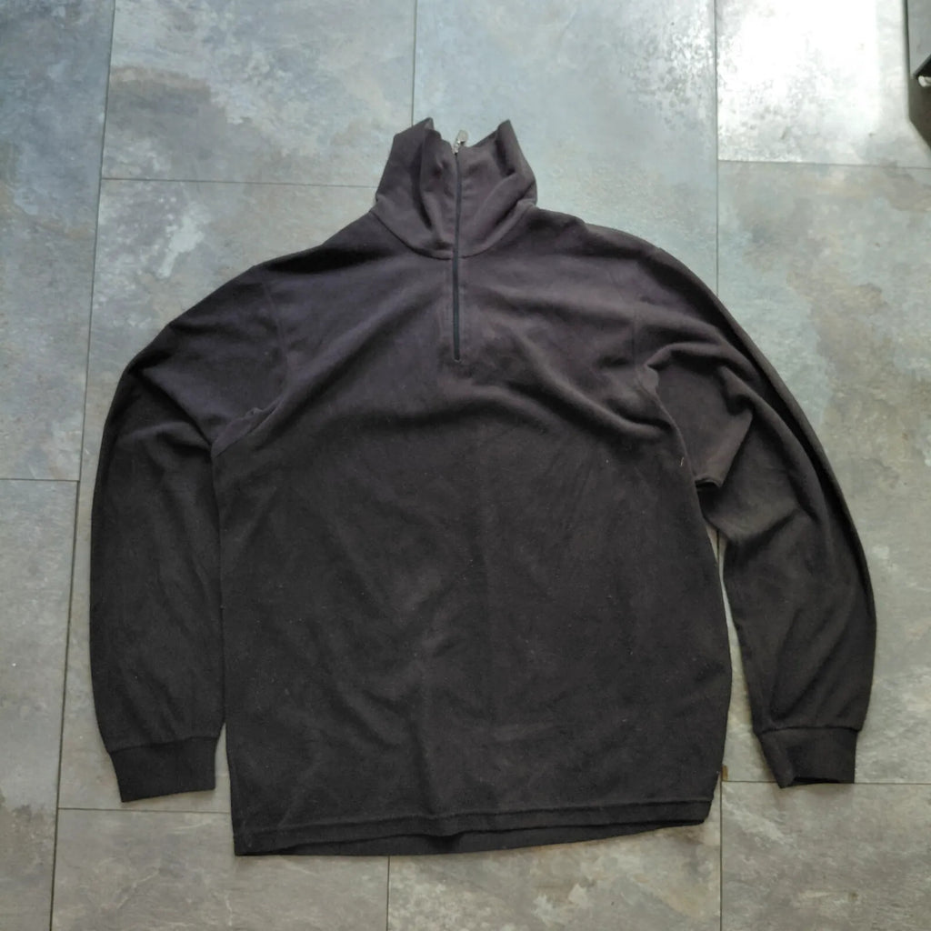 Barker Of England Half Zip Fleece Top Mens Medium Black Fleece Long Sleeve