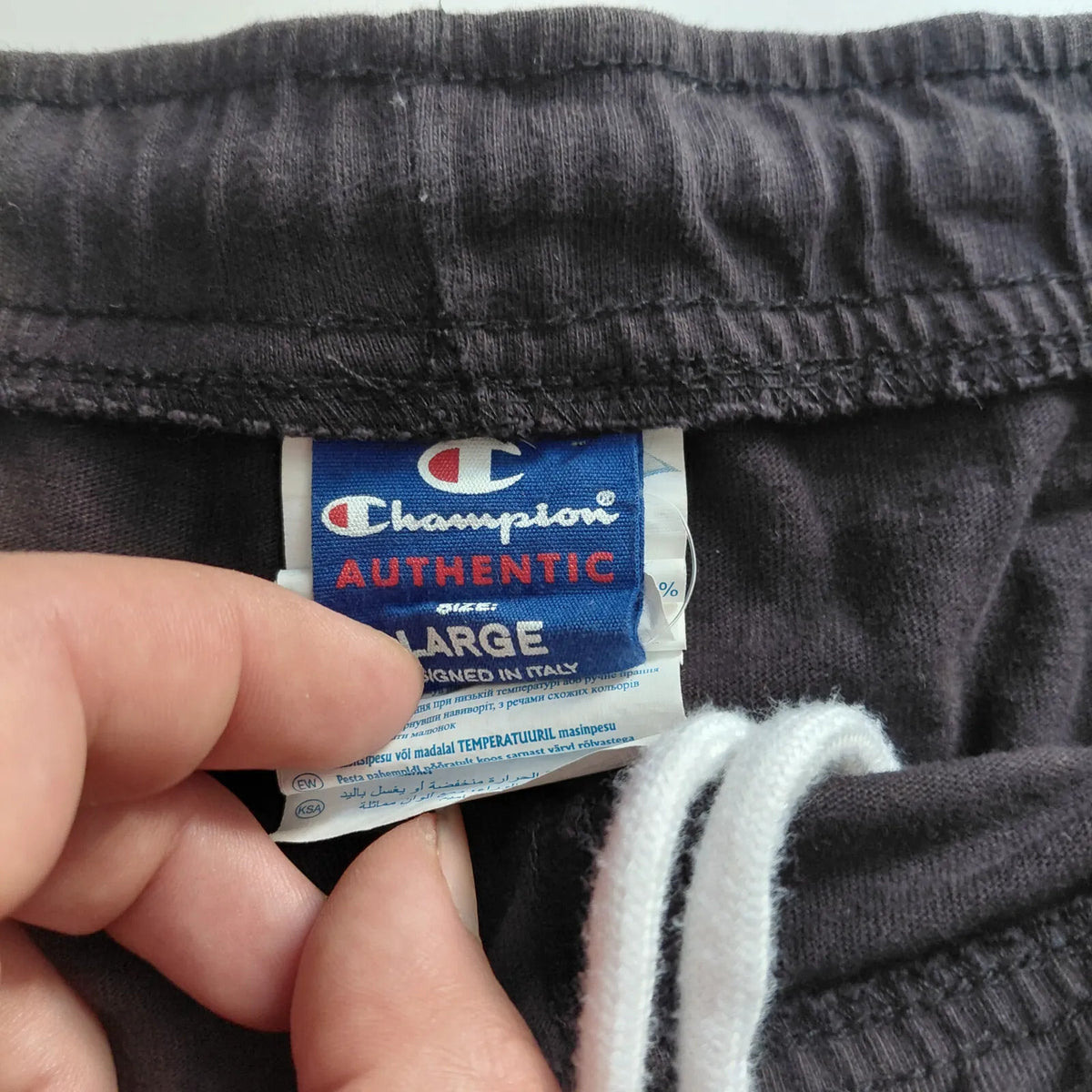 Champion Shorts Black Logo Elastic Waist Athletic