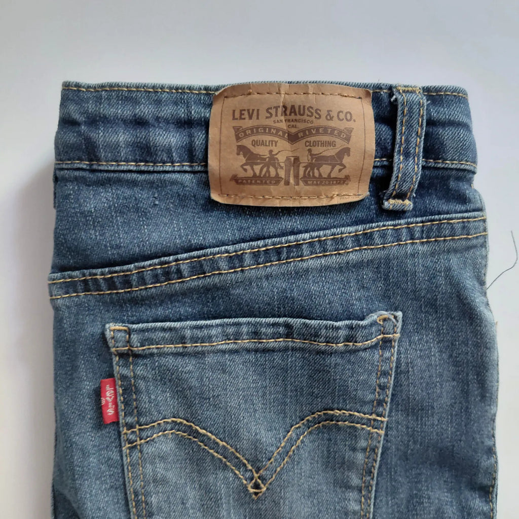 Levis 720 High Rise Super Skinny Jeans 14A Mid Blue Wash Denim Button Fly