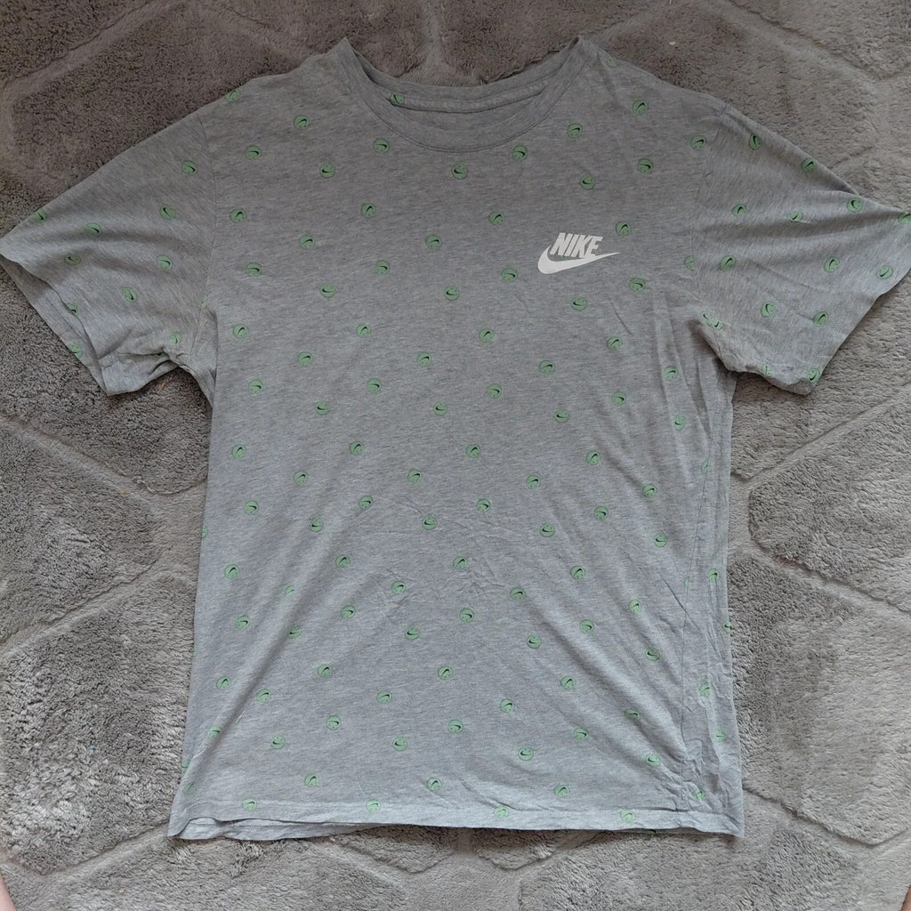 Nike The Nike Tee T Shirt Mens Medium Grey Cotton Logo Graphic Print Crew Neck