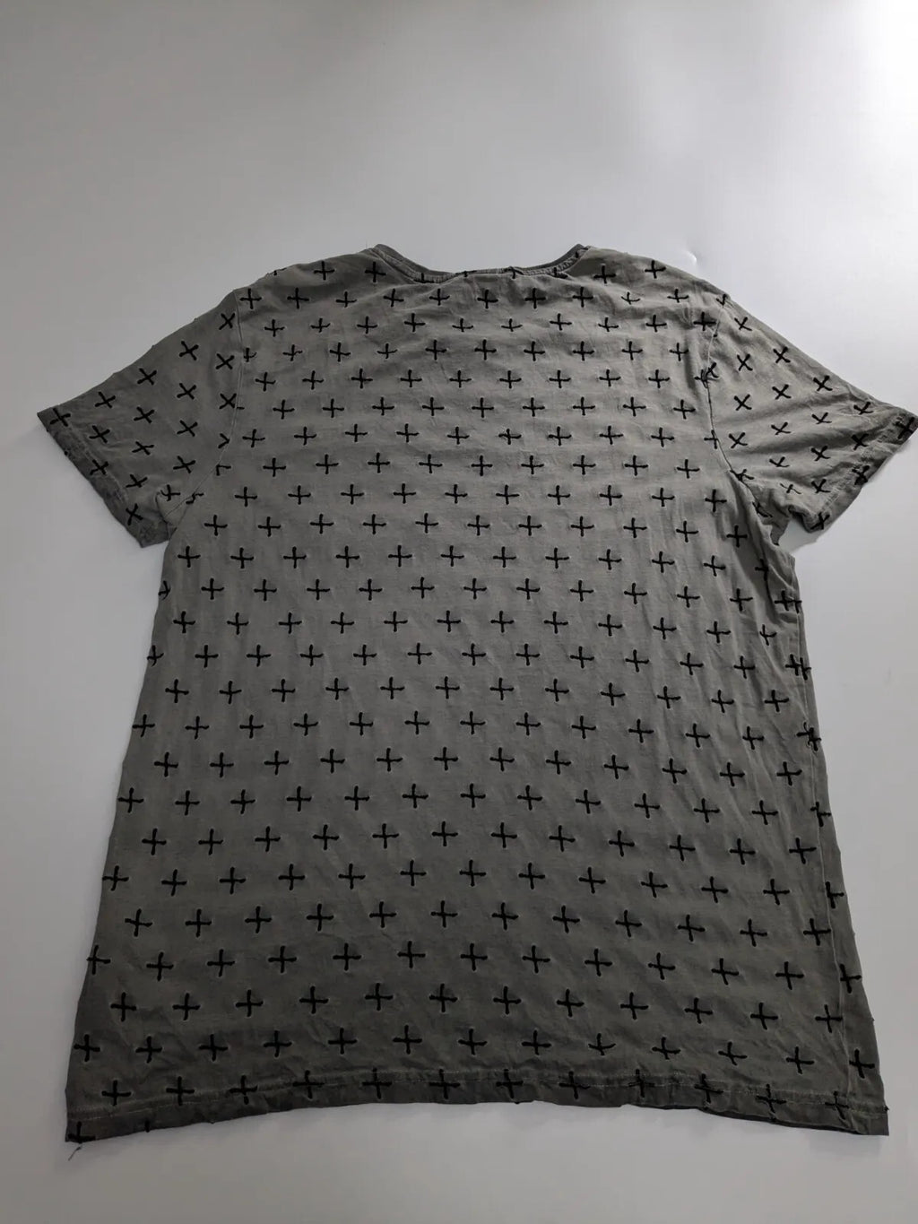 Scorpion Bay T-Shirt Large Grey Cotton Cross Print Graphic Logo Short Sleeve