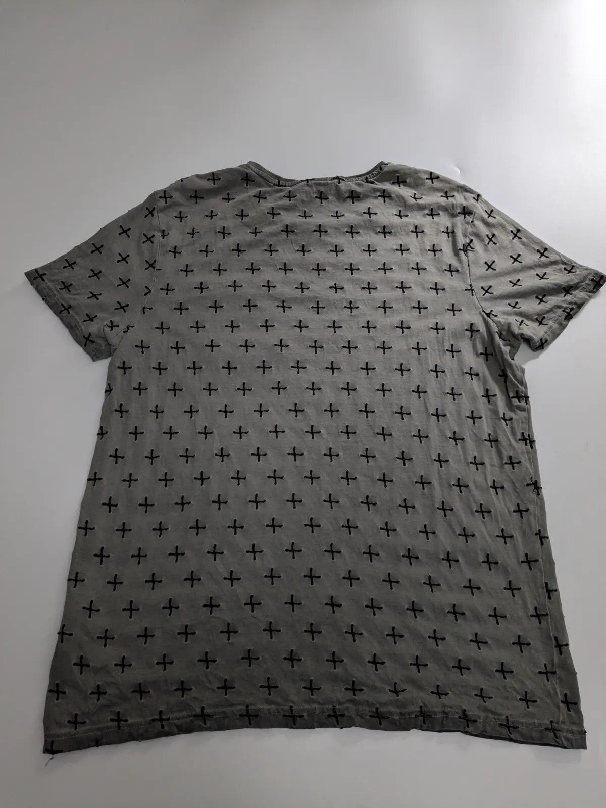Scorpion Bay T-Shirt Large Grey Cotton Cross Print Graphic Logo Short Sleeve
