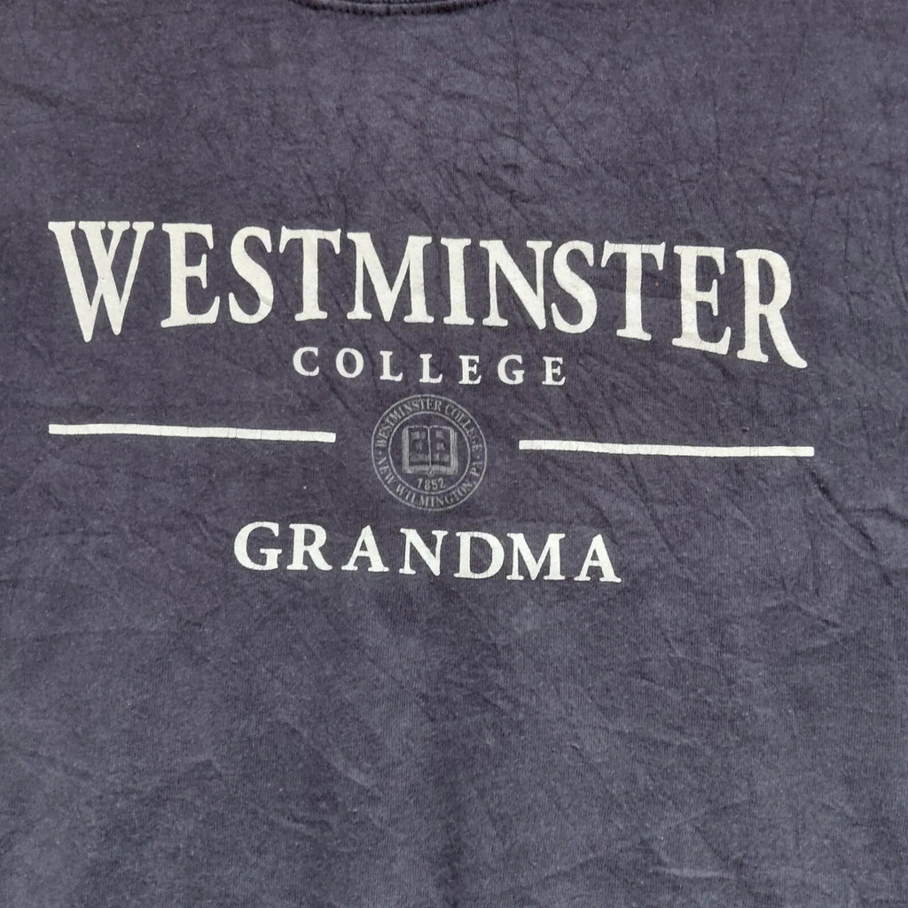 Champion Authentic Crew Neck T Shirt XL Navy Cotton Westminster College Grandma