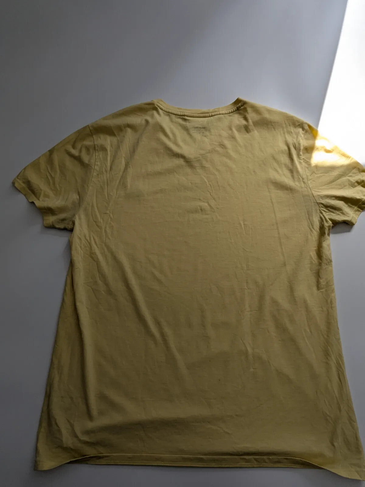 Lacoste T-Shirt FR 5 US L Yellow Cotton V Neck Logo Regular Fit