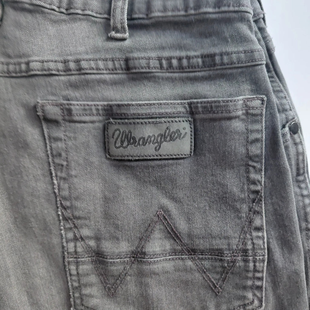 Wrangler Greensboro Jeans Mens W33 L36 Grey Denim Straight Leg Workwear Button