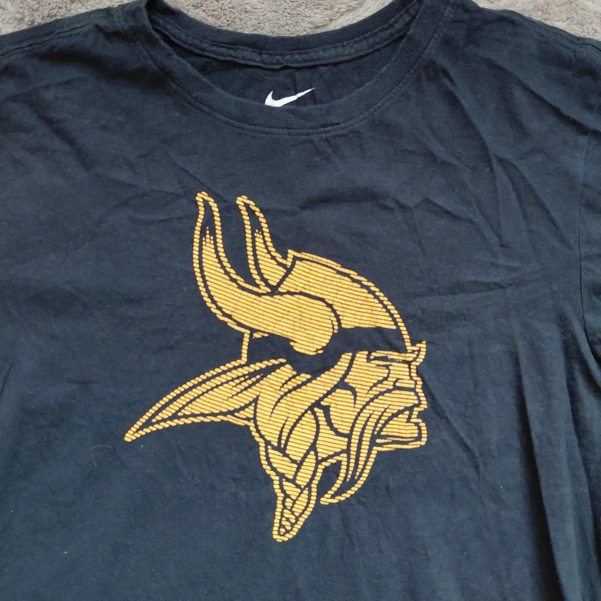 Nike The Nike Tee Crew Neck T Shirt Mens Black Cotton Minnesota Vikings Logo